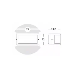 Illuminazione Per Esterno- Applique aperta in alluminio per esterno - colore grigio.