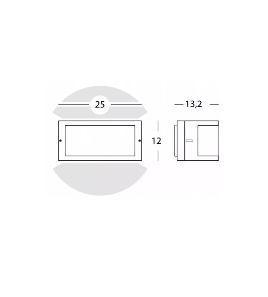 Illuminazione Per Esterno- Applique aperta in alluminio per esterno - colore grigio.