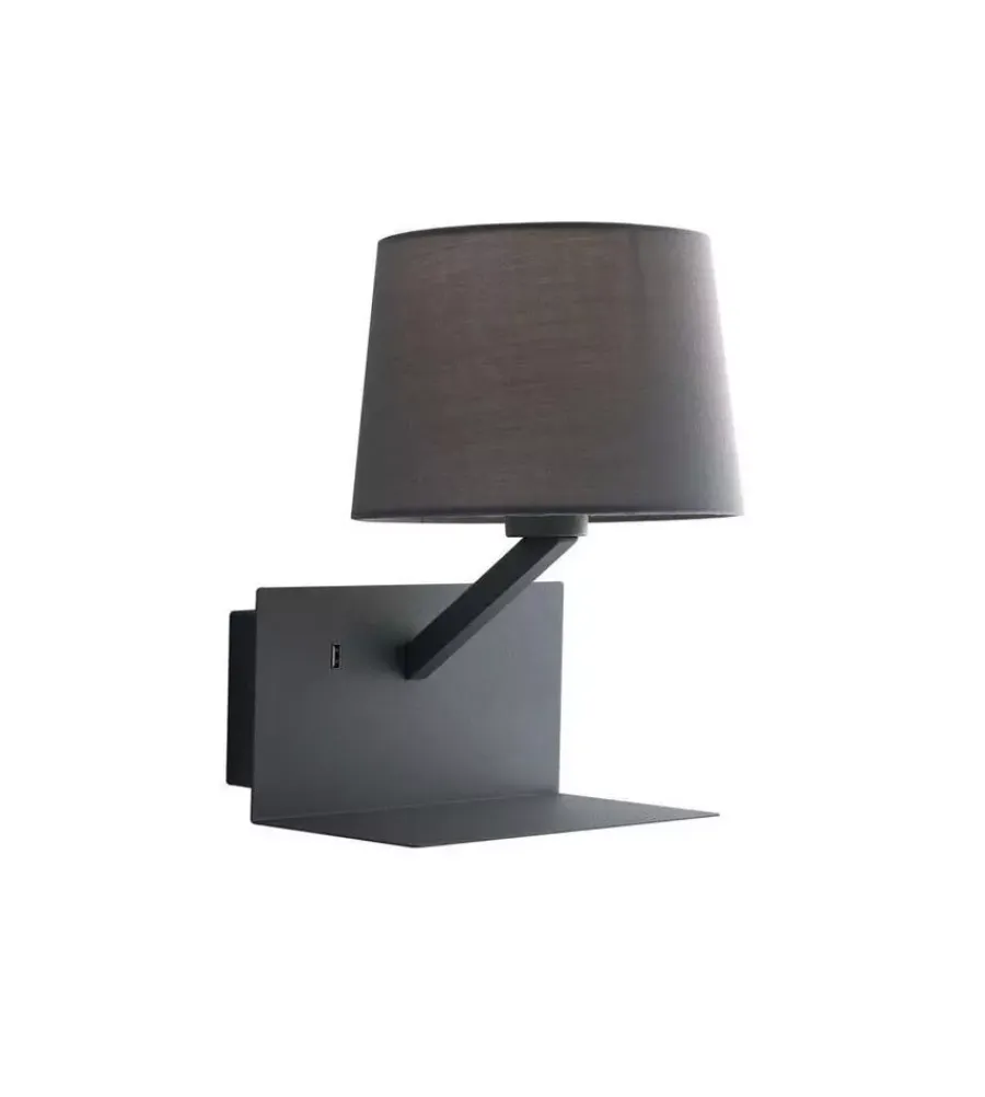 Illuminazione Per Interno- Applique "ciak" metallo grigio con attacco usb, 40w