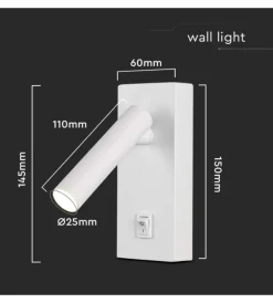 Illuminazione Per Interno|Applique da hotel  bianca per lettura 2w, 3000k