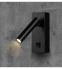 Hot Applique da hotel nera per lettura 2w, 3000k Illuminazione Per Interno
