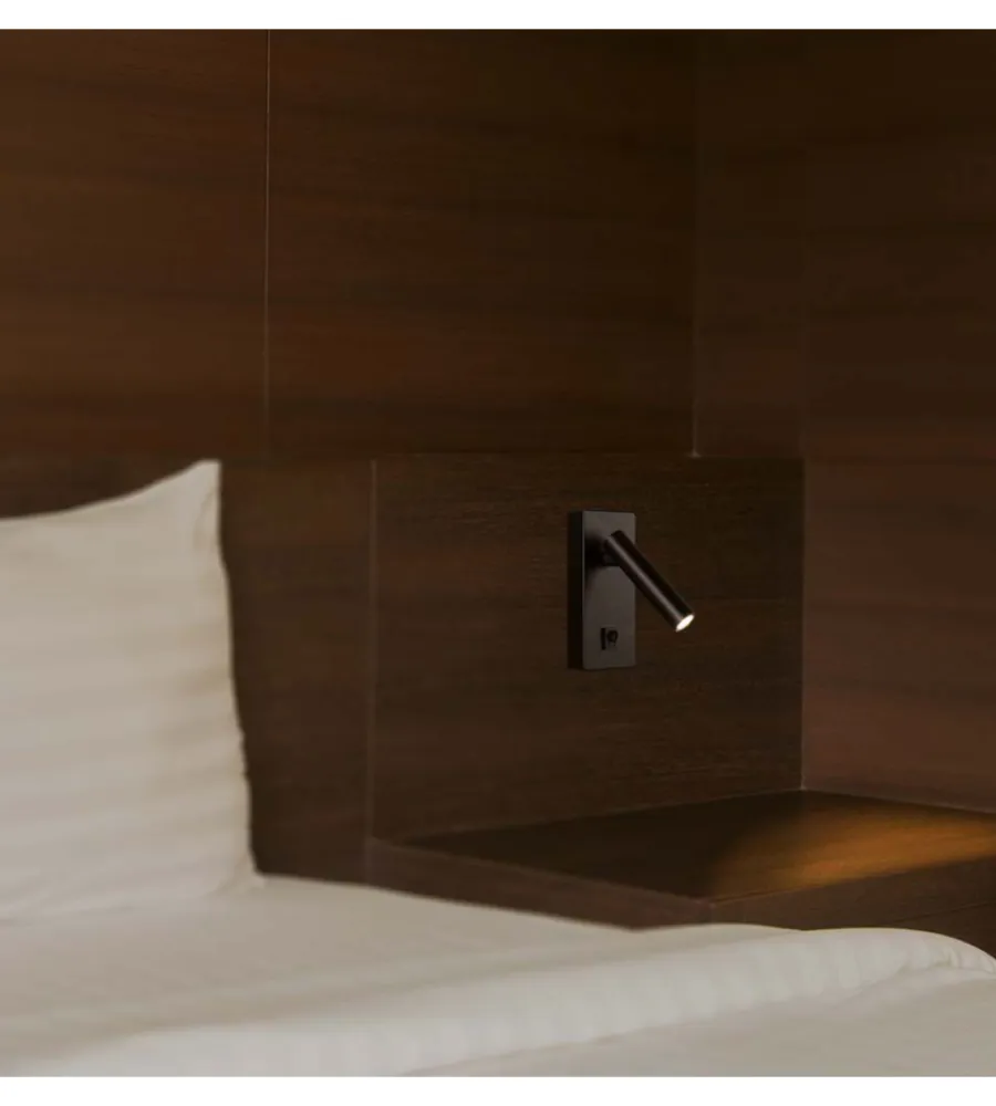 Illuminazione Per Interno- Applique da hotel nera per lettura 2w, 4000k