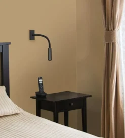 Online Applique da hotel regolabile nera 3w, 3000k Illuminazione Per Interno