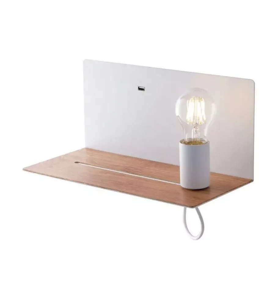 Illuminazione Per Interno- Applique "flash" bianca con attacco usb, 40w