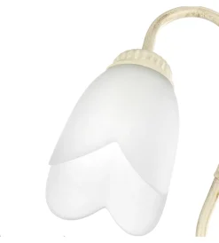 Discount Applique floreale in metallo color avorio, e14 Illuminazione Per Interno