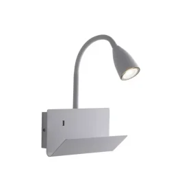 Illuminazione Per Interno- Applique "gulp" metallo bianco con attacco usb, 8w