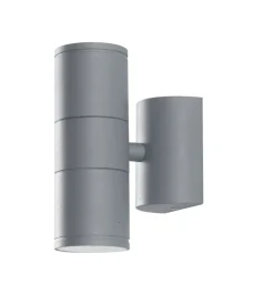 Illuminazione Per Esterno|Applique "jump" in alluminio rifinito argento con doppia illuminazione, 35w