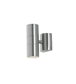 Illuminazione Per Esterno|Applique "jump" in alluminio rifinito acciaio con doppia illuminazione, 35w