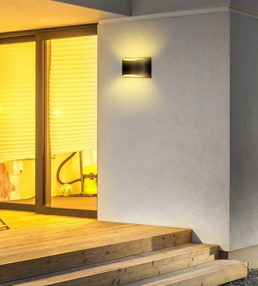 Illuminazione Per Esterno|Applique led da esterno a doppio fascio luminoso vtac "bridgelux" nero 4000k