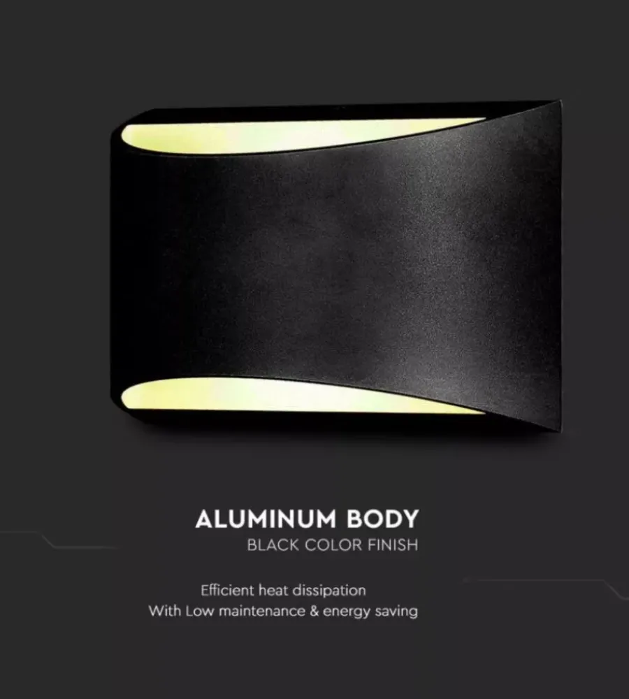 Illuminazione Per Esterno|Applique led da esterno a doppio fascio luminoso vtac "bridgelux" nero 4000k
