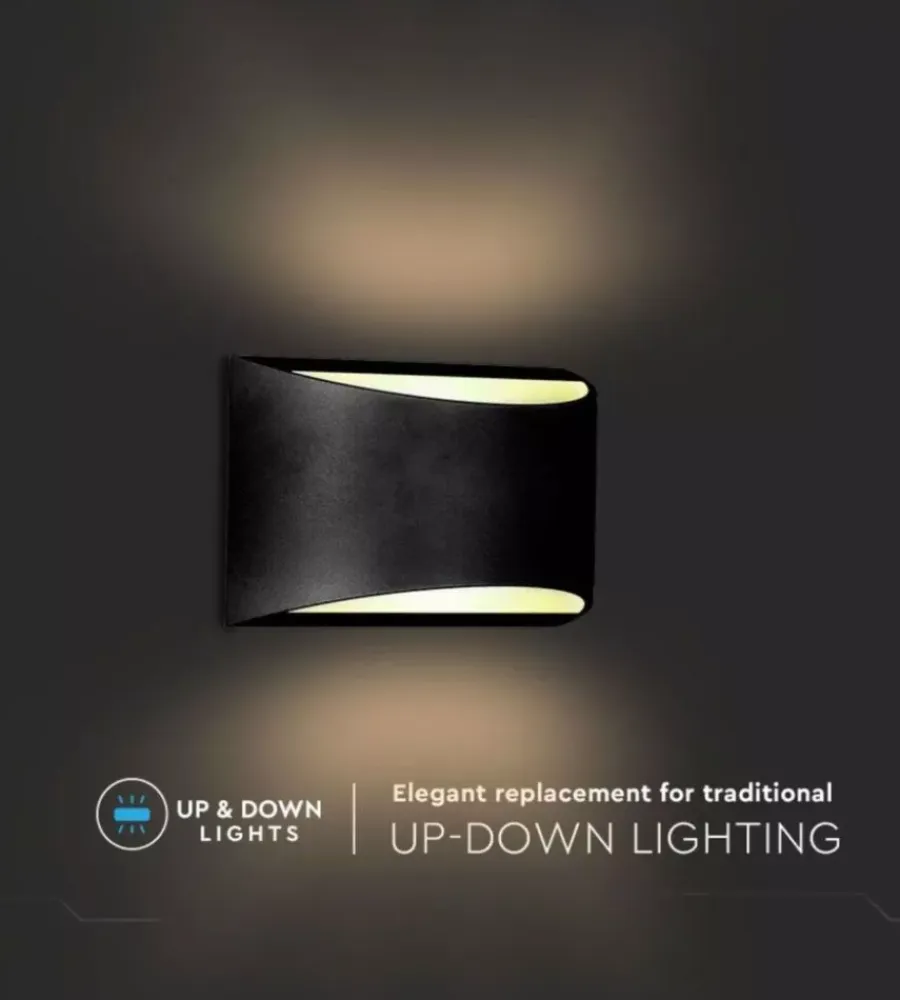 Illuminazione Per Esterno|Applique led da esterno a doppio fascio luminoso vtac "bridgelux" nero 4000k