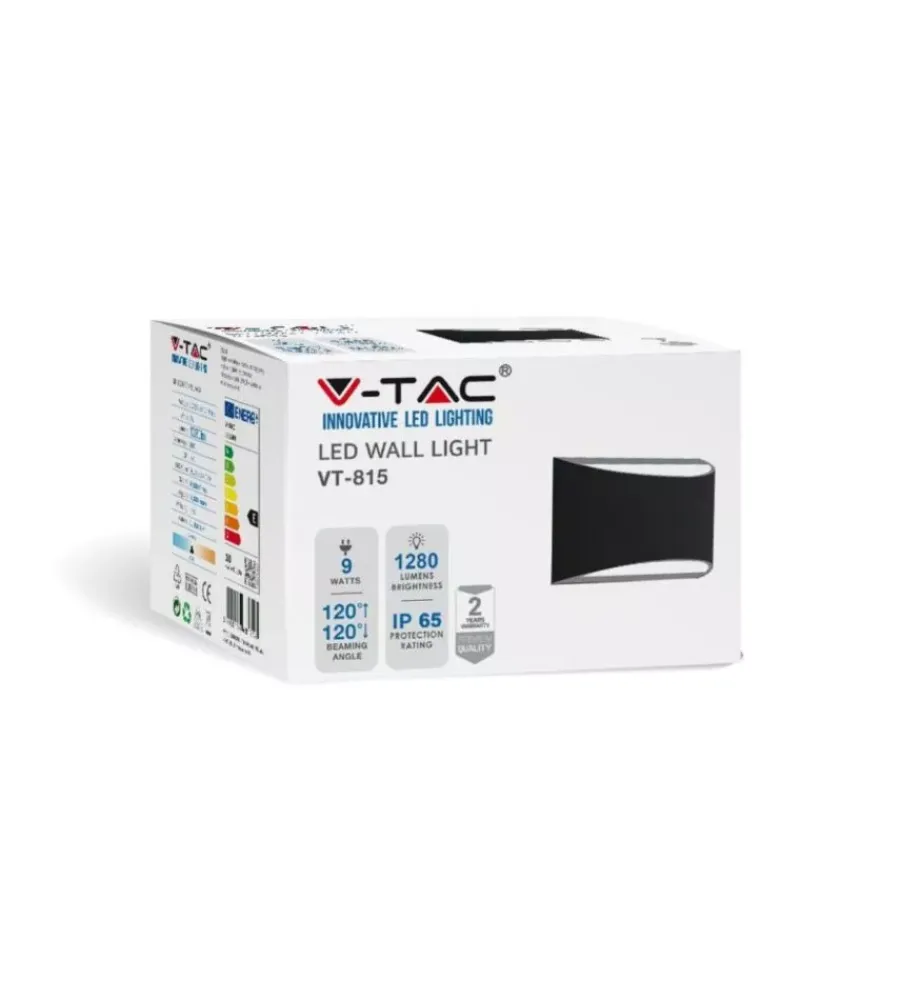Illuminazione Per Esterno|Applique led da esterno a doppio fascio luminoso vtac "bridgelux" nero 4000k