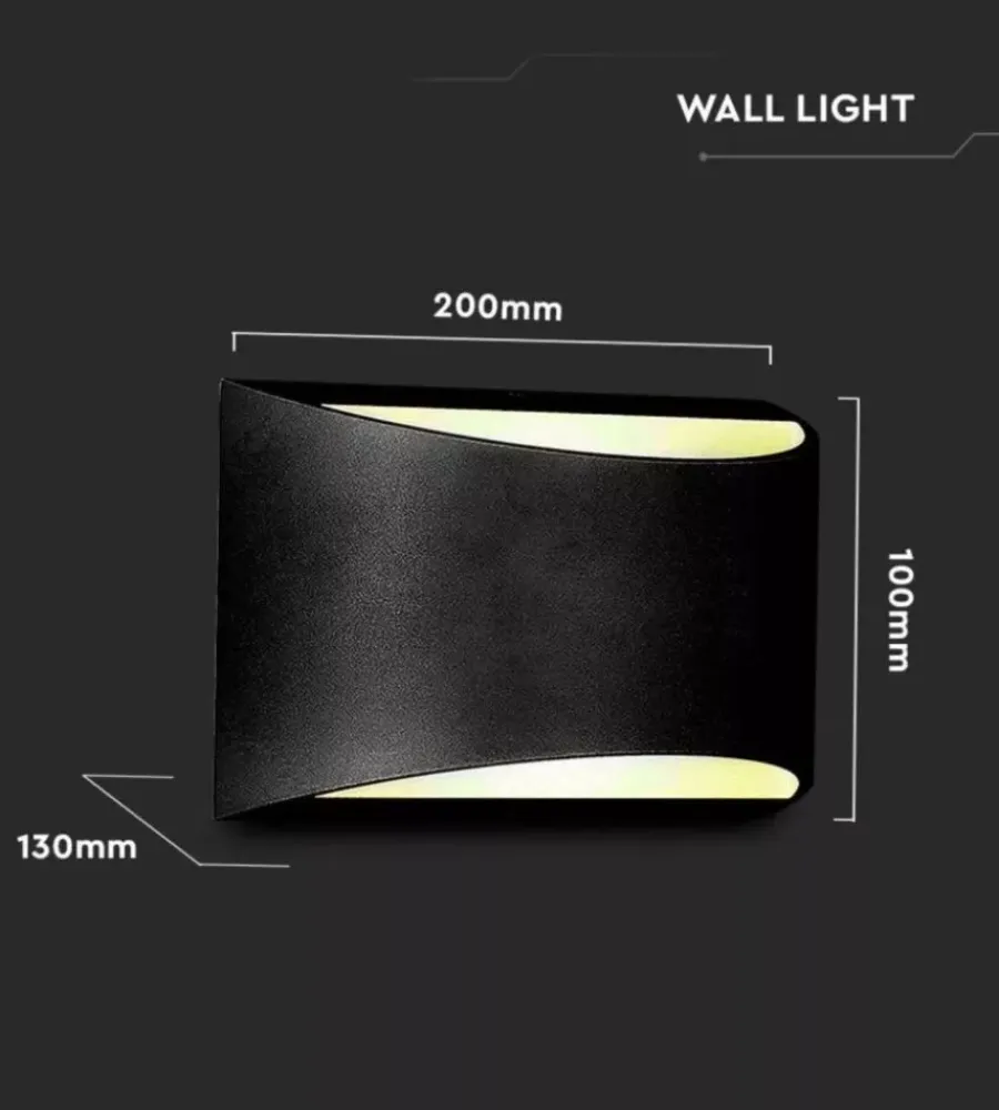 Illuminazione Per Esterno|Applique led da esterno a doppio fascio luminoso vtac "bridgelux" nero 4000k