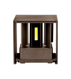 Illuminazione Per Esterno|Applique led da esterno quadrata a doppio fascio luminoso vtac marrone 3000k