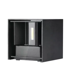 Illuminazione Per Esterno- Applique led da esterno quadrata a doppio fascio luminoso vtac nero 4000k