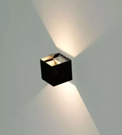 Illuminazione Per Esterno- Applique led da esterno quadrata a doppio fascio luminoso vtac nero 4000k