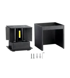 Illuminazione Per Esterno- Applique led da esterno quadrata a doppio fascio luminoso vtac nero 4000k
