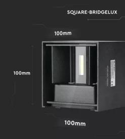 Illuminazione Per Esterno- Applique led da esterno quadrata a doppio fascio luminoso vtac nero 4000k