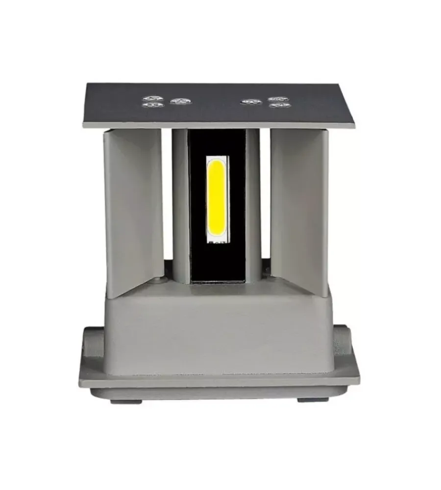 Illuminazione Per Esterno|Applique led da esterno quadrata a doppio fascio luminoso vtac grigio 4000k