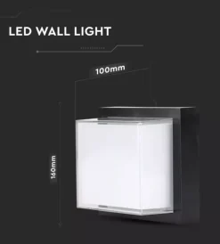 Illuminazione Per Esterno- Applique led da esterno quadrata scoperta vtac nero 4000k 12w