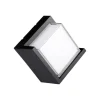 Illuminazione Per Esterno|Applique led da esterno quadrata semicoperta vtac nero 4000k 12w