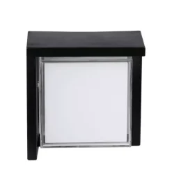 Illuminazione Per Esterno|Applique led da esterno quadrata semicoperta vtac nero 4000k 12w