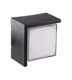 Illuminazione Per Esterno|Applique led da esterno quadrata semicoperta vtac nero 4000k 12w