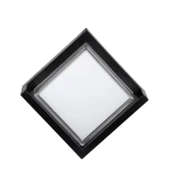 Illuminazione Per Esterno|Applique led da esterno quadrata semicoperta vtac nero 4000k 12w