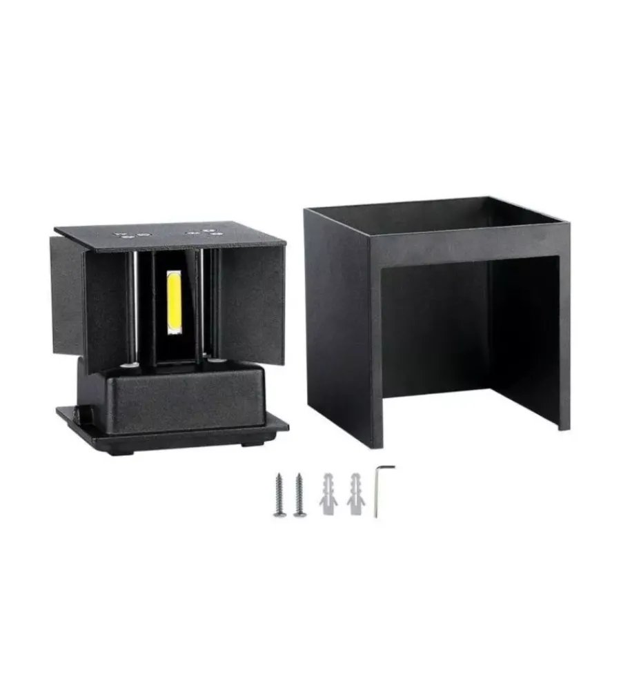 Applique led da esterno quadrata a doppio fascio luminoso vtac nero 3000k Illuminazione Per Esterno