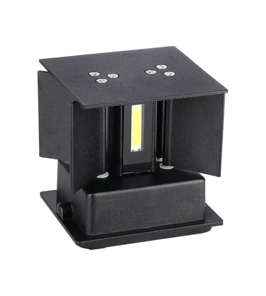 Applique led da esterno quadrata a doppio fascio luminoso vtac nero 3000k Illuminazione Per Esterno