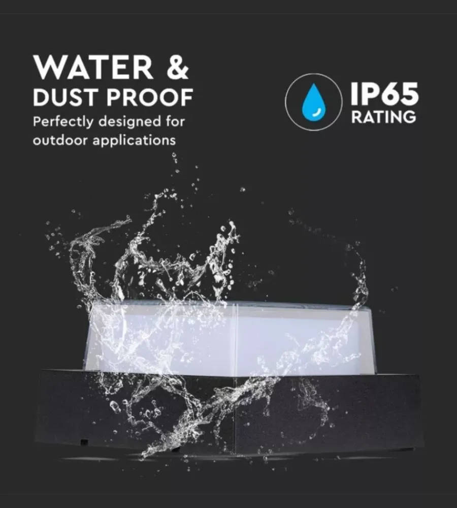 Hot Applique led da esterno quadrata scoperta vtac nero 3000k 7w Illuminazione Per Esterno