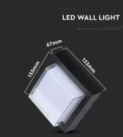 Hot Applique led da esterno quadrata scoperta vtac nero 3000k 7w Illuminazione Per Esterno