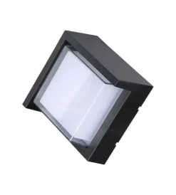 Illuminazione Per Esterno- Applique led da esterno quadrata semicoperta vtac nero 3000k 7w