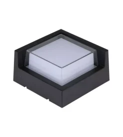 Illuminazione Per Esterno- Applique led da esterno quadrata semicoperta vtac nero 3000k 7w