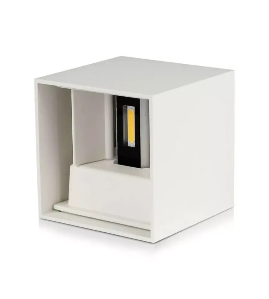 Illuminazione Per Esterno|Applique led da esterno quadrata a doppio fascio luminoso vtac bianco 4000k