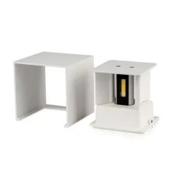 Illuminazione Per Esterno|Applique led da esterno quadrata a doppio fascio luminoso vtac bianco 4000k