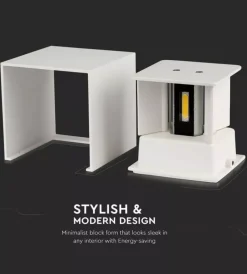 Illuminazione Per Esterno- Applique led da esterno quadrata a doppio fascio luminoso vtac bianco 3000k