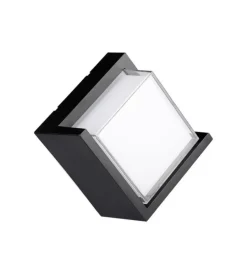 Illuminazione Per Esterno|Applique led da esterno quadrata semicoperta vtac nero 3000k 12w