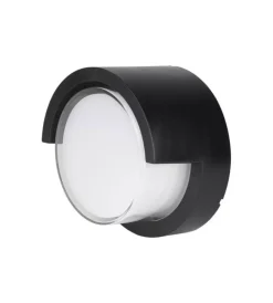 Hot Applique led da esterno rotonda semicoperta vtac nero 3000k 7w Illuminazione Per Esterno