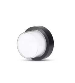 Illuminazione Per Esterno- Applique led da esterno rotonda scoperta vtac nero 3000k 12w
