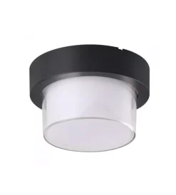 Illuminazione Per Esterno- Applique led da esterno rotonda scoperta vtac nero 3000k 12w