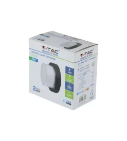 Illuminazione Per Esterno- Applique led da esterno rotonda scoperta vtac nero 3000k 12w