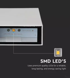 Illuminazione Per Esterno- Applique led da esterno rettangolare verticale a doppio fascio luminoso vtac bianco 6500k