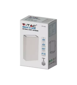 Illuminazione Per Esterno- Applique led da esterno rettangolare verticale a doppio fascio luminoso vtac bianco 6500k