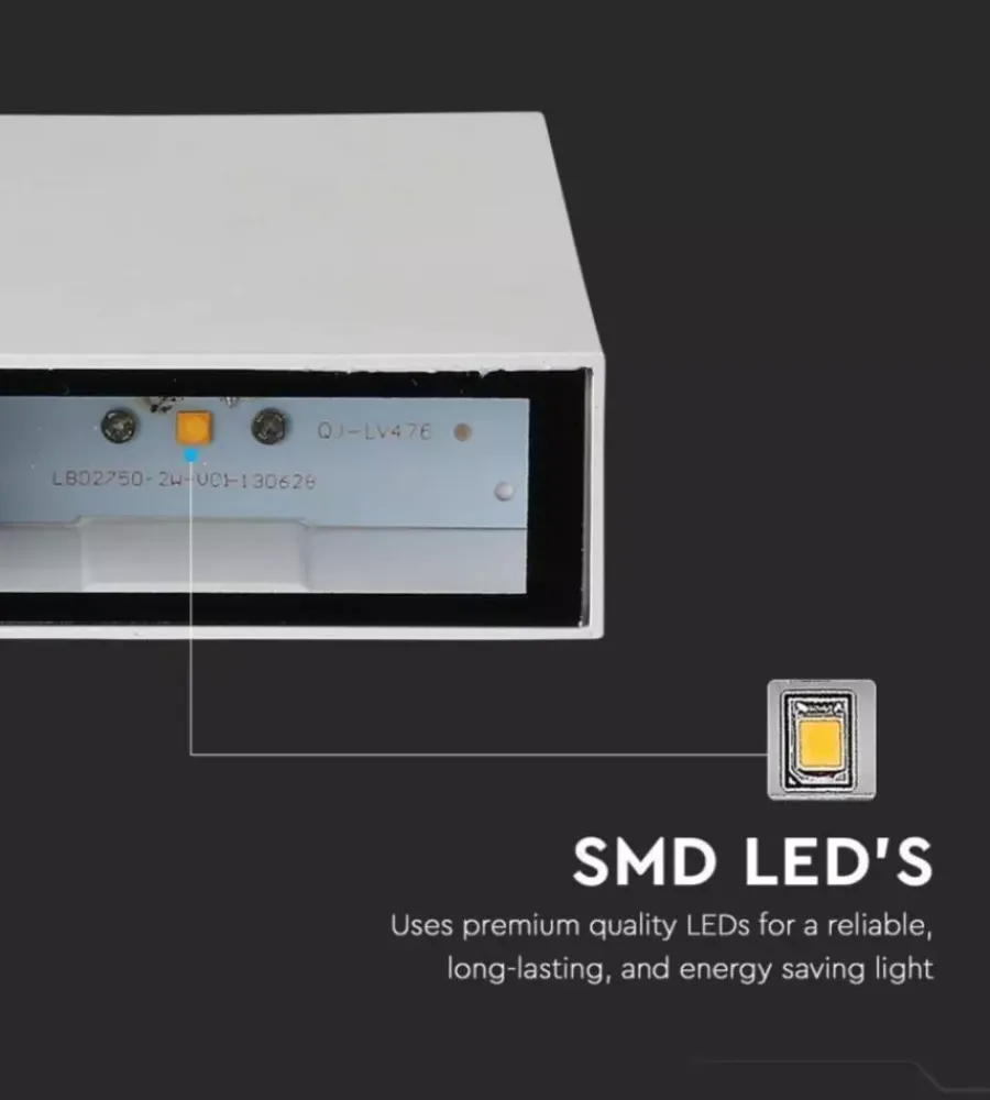 Illuminazione Per Esterno|Applique led da esterno rettangolare verticale a doppio fascio luminoso vtac bianco 3000k