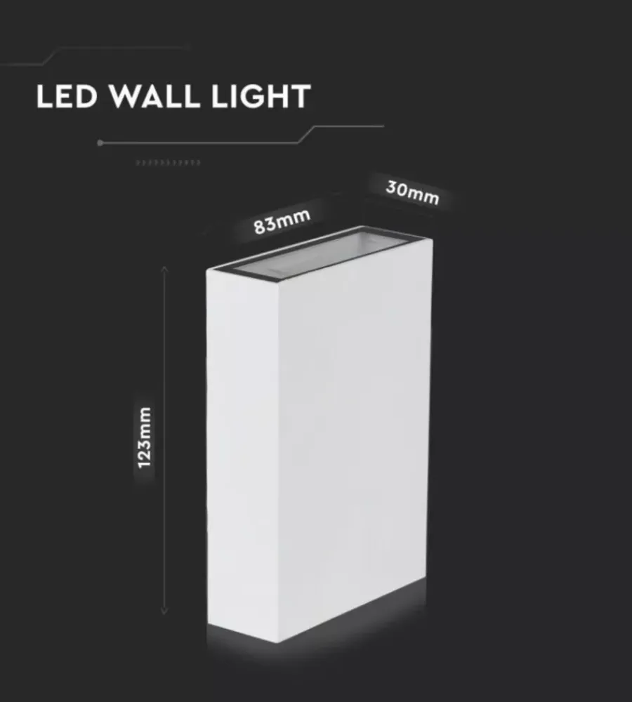 Illuminazione Per Esterno|Applique led da esterno rettangolare verticale a doppio fascio luminoso vtac bianco 3000k