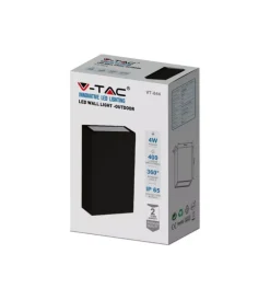 Outlet Applique led da esterno rettangolare verticale a doppio fascio luminoso vtac nero 6500k Illuminazione Per Esterno