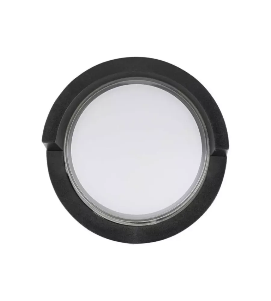 Illuminazione Per Esterno|Applique led da esterno rotonda semicoperta vtac nero 3000k 12w