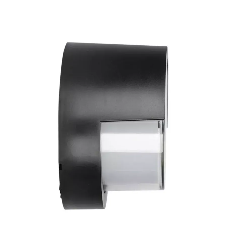 Illuminazione Per Esterno|Applique led da esterno rotonda semicoperta vtac nero 3000k 12w