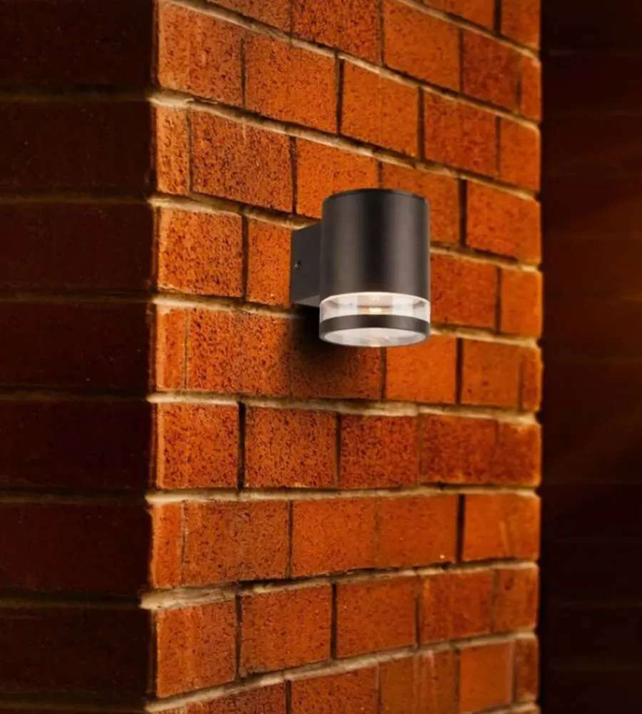 Illuminazione Per Esterno- Applique led da esterno vtac nero cilindrico 3000k